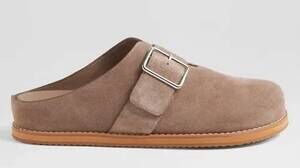 NEW ZIERA women's moris w flat shoes in dark taupe suede